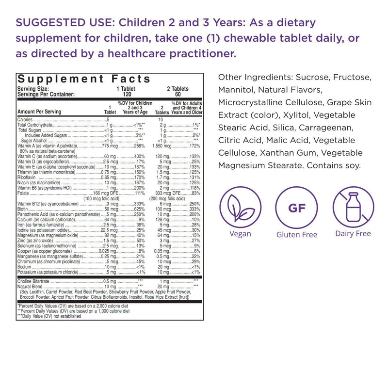 Solgar Kangavites Multivitamin & Mineral Bouncin' Berry 120 Chewable Tablets