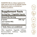 Solgar L-Lysine 500 mg 250 Vegetable Capsules - DailyVita