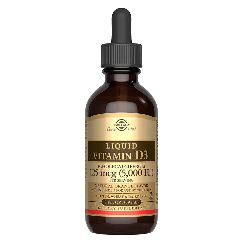 Solgar Liquid Vitamin D3 (Cholecalciferol) 125 mcg (5,000 IU) Natural Orange 2 fl oz