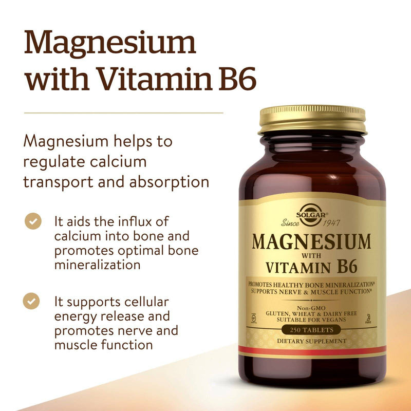 Solgar Magnesium with Vitamin B6 250 Tablets