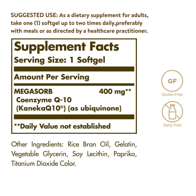 Solgar Megasorb CoQ-10 400 mg 60 Softgels