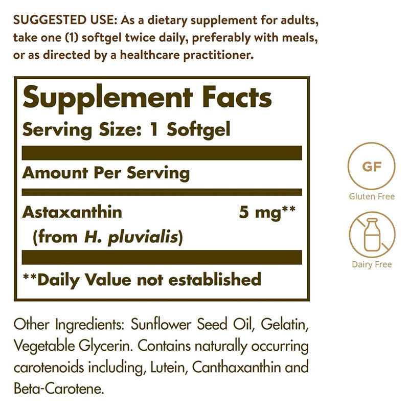 Solgar Natural Astaxanthin 5 mg 60 Softgels