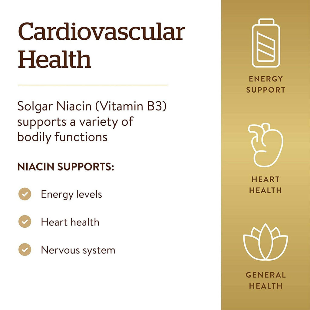 Solgar Niacin (Vitamin B3) 500 mg 100 Vegetable Capsules - DailyVita