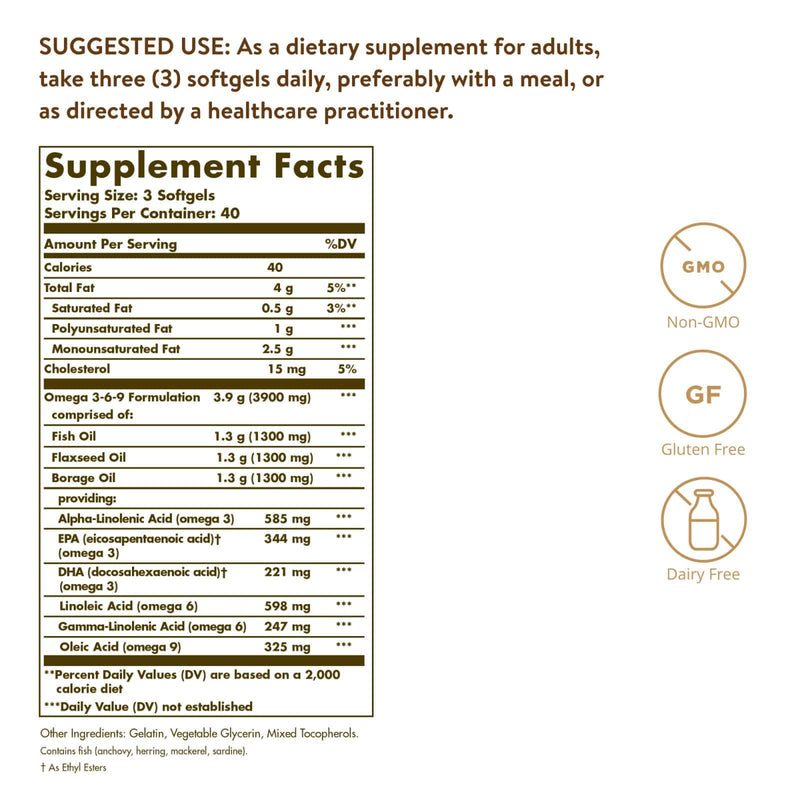 Solgar Omega-3 Concentrado de Óleo de Peixe 120 Cápsulas Cápsulas