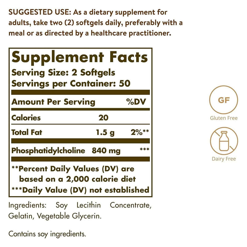 Solgar Fosfatidilcolina 100 Cápsulas Blandas