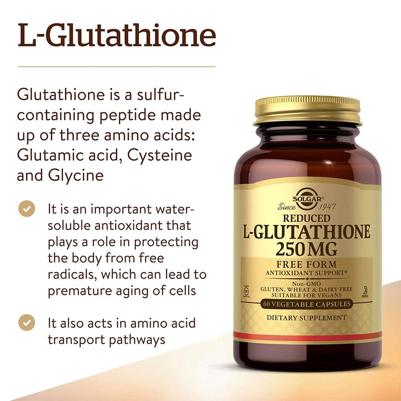 Solgar 减少L-Glutathione 250 mg 60蔬菜胶囊