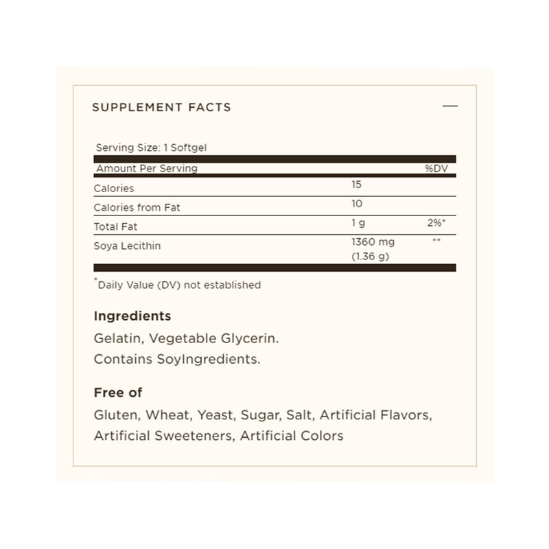 Solgar Soya Lecithin 1360 mg 100 Softgels