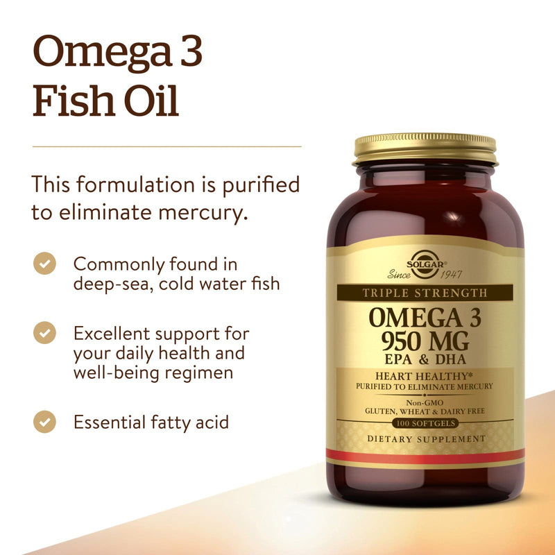 Solgar Triple Fuerza Omega-3 950 mg - 100 Cápsulas Blandas