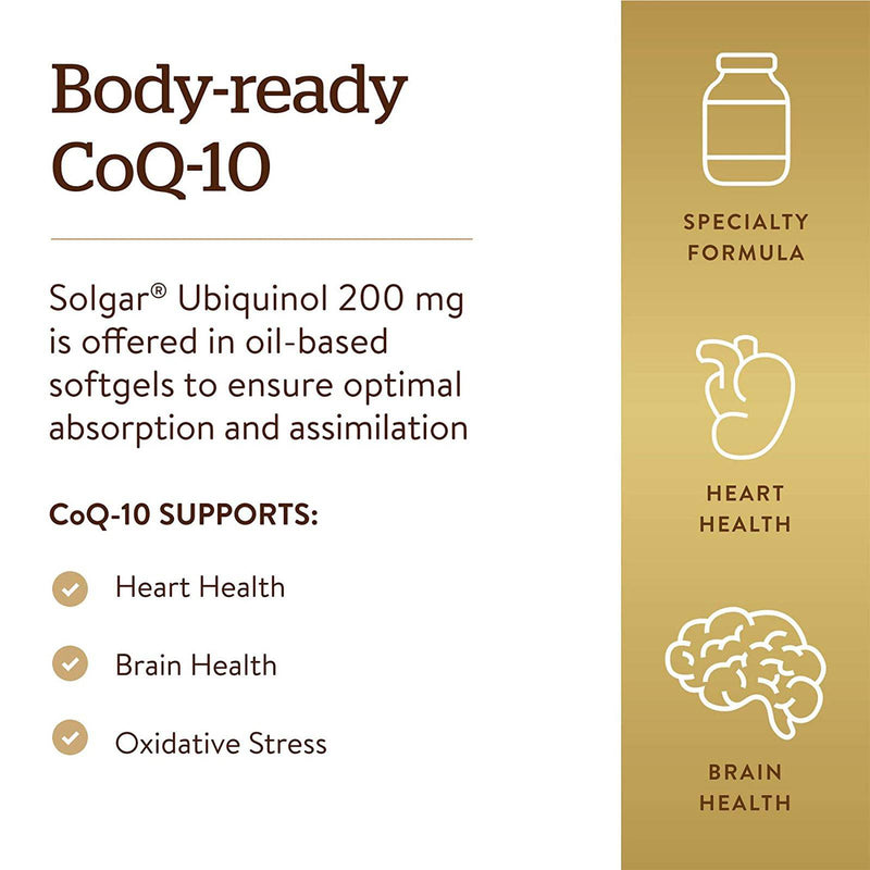 Solgar Ubiquinol 100 mg (CoQ-10 Reduzido) 50 Cápsulas Cápsulas