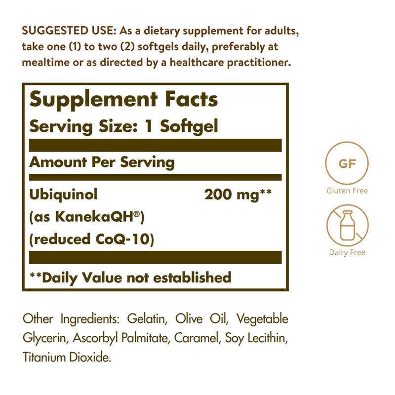 Solgar Ubiquinol 200 mg (Reduced CoQ-10) 30 Softgels