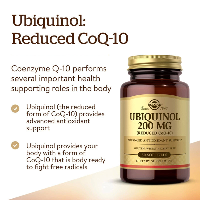 Solgar Ubiquinol 200 mg (Reduced CoQ-10) 30 Softgels