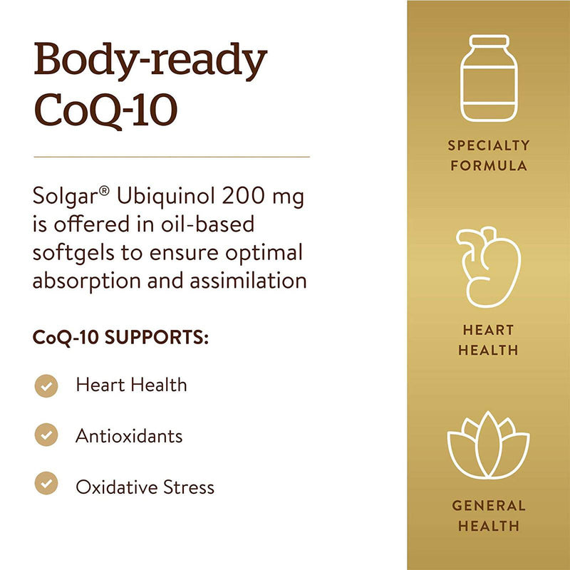 Solgar Ubiquinol 200 mg (Reduced CoQ-10) 30 Softgels