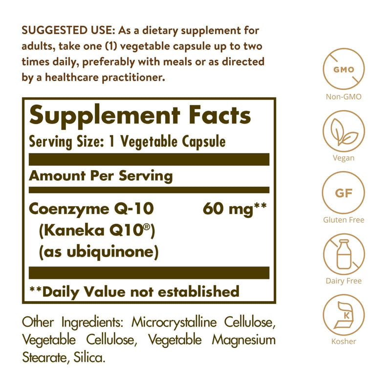 Solgar Vegetarian CoQ-10 60 mg 180 Vegetable Capsules