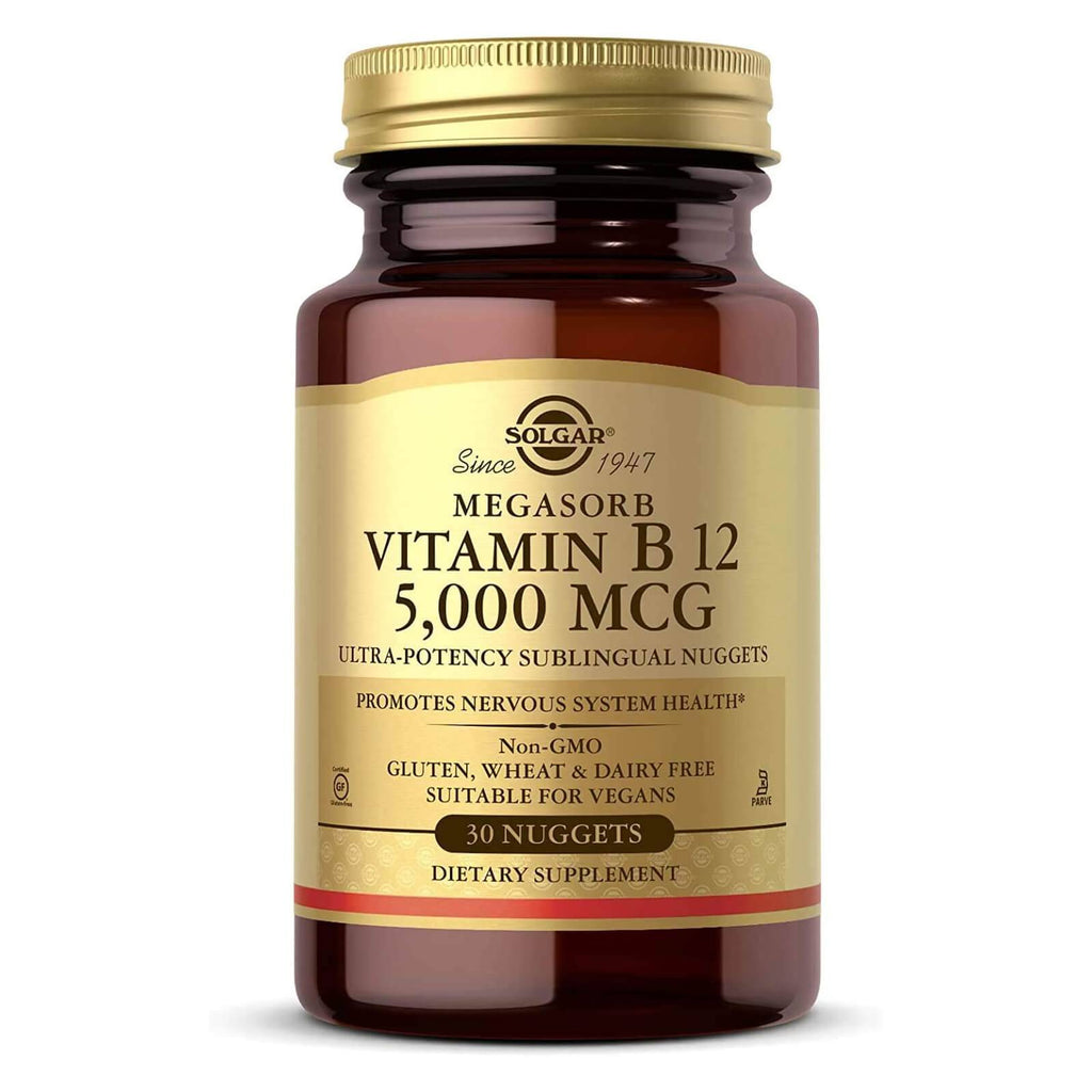Solgar Vitamin B12 5000 mcg 30 Nuggets - DailyVita