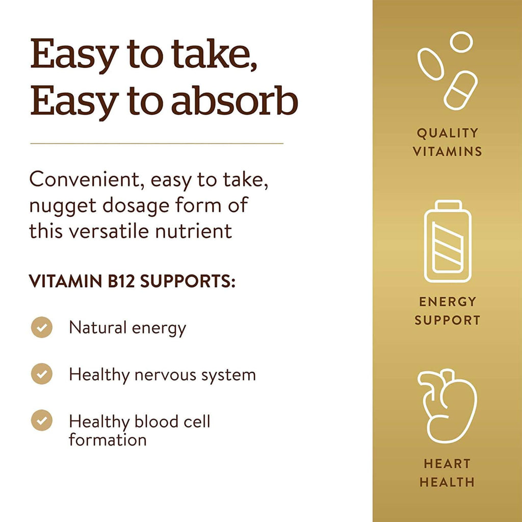 Solgar Vitamin B12 5000 mcg 30 Nuggets - DailyVita
