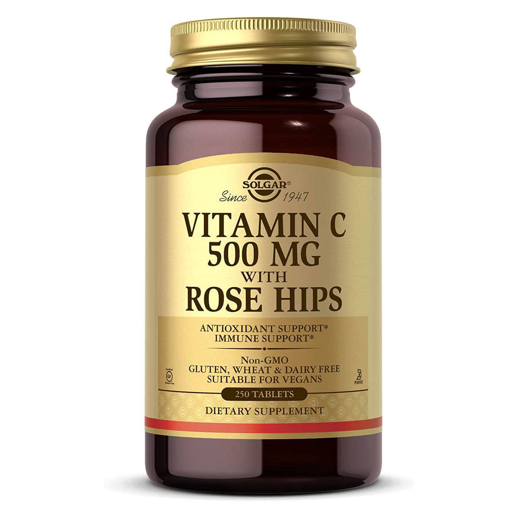Solgar Vitamin C 500 mg with Rose Hips 250 Tablets - DailyVita