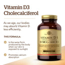 Solgar Vitamin D3 (Cholecalciferol) 10 mcg (400 IU) 250 Softgels - DailyVita