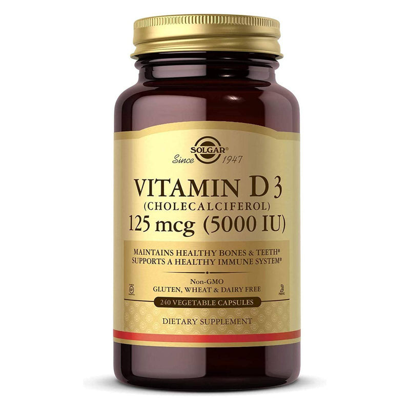 Solgar Vitamin D3 (Cholecalciferol) 125 mcg (5,000 IU) 240 Vegetable Capsules