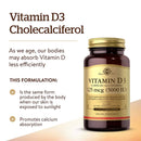 Solgar Vitamin D3 (Cholecalciferol) 125 mcg (5,000 IU) 240 Vegetable Capsules - DailyVita