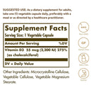 Solgar Vitamin D3 (Cholecalciferol) 55 mcg (2200 IU) 100 Vegetable Capsules - DailyVita