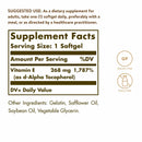 Solgar Vitamin E 268 mg (400 IU) Alpha 100 Softgels - DailyVita