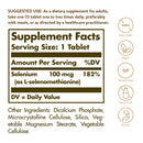 Solgar Yeast-Free Selenium 100 mcg 100 Tablets - DailyVita