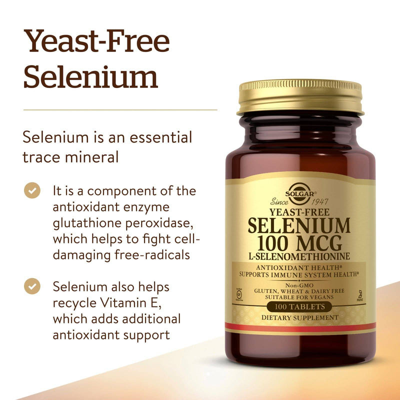 Solgar Yeast-Free Selenium 100 mcg 100 Tablets