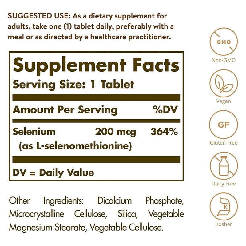 Solgar Yeast-Free 셀레늄 200mcg 100정