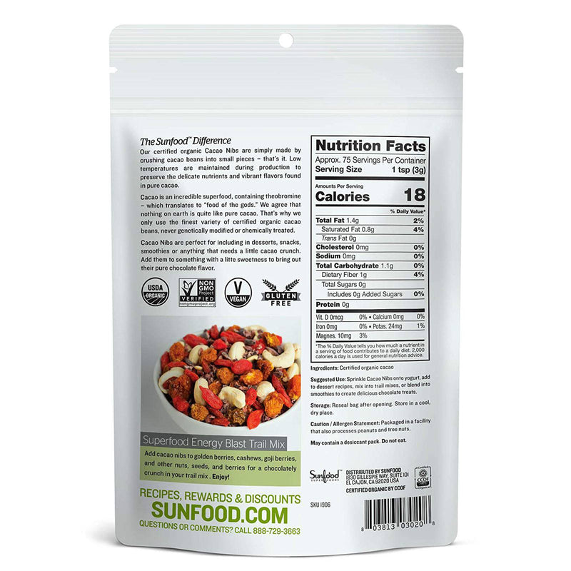 SunfoodNibs de Cacao - 8 oz