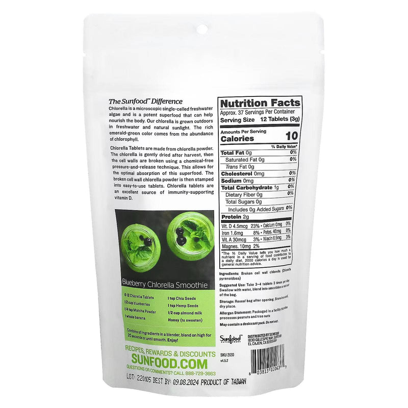 SunfoodChlorella Tabletas - 4 oz