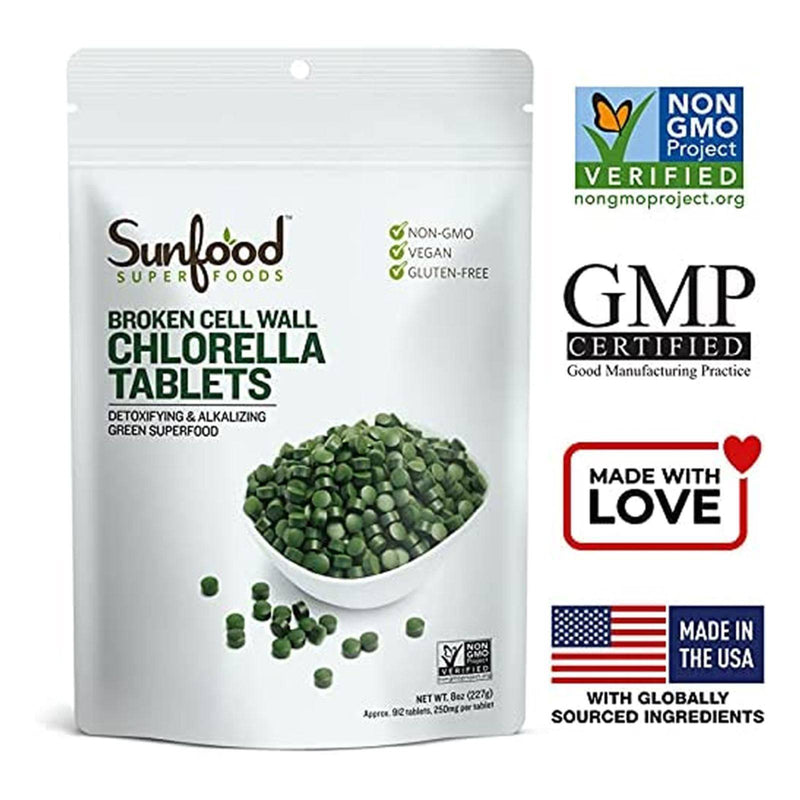 SunfoodChlorella Tabletas - 8 oz