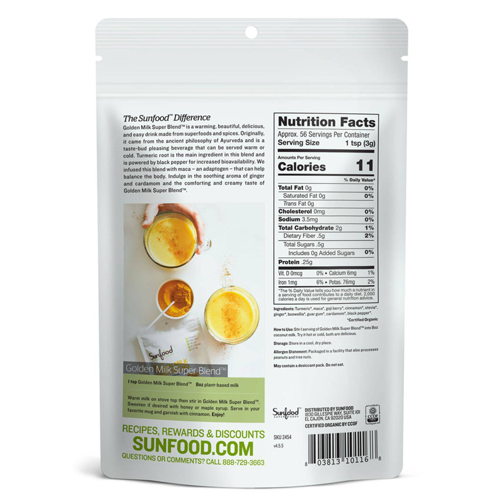 Sunfood Golden Milk Super Blend 6 oz - DailyVita