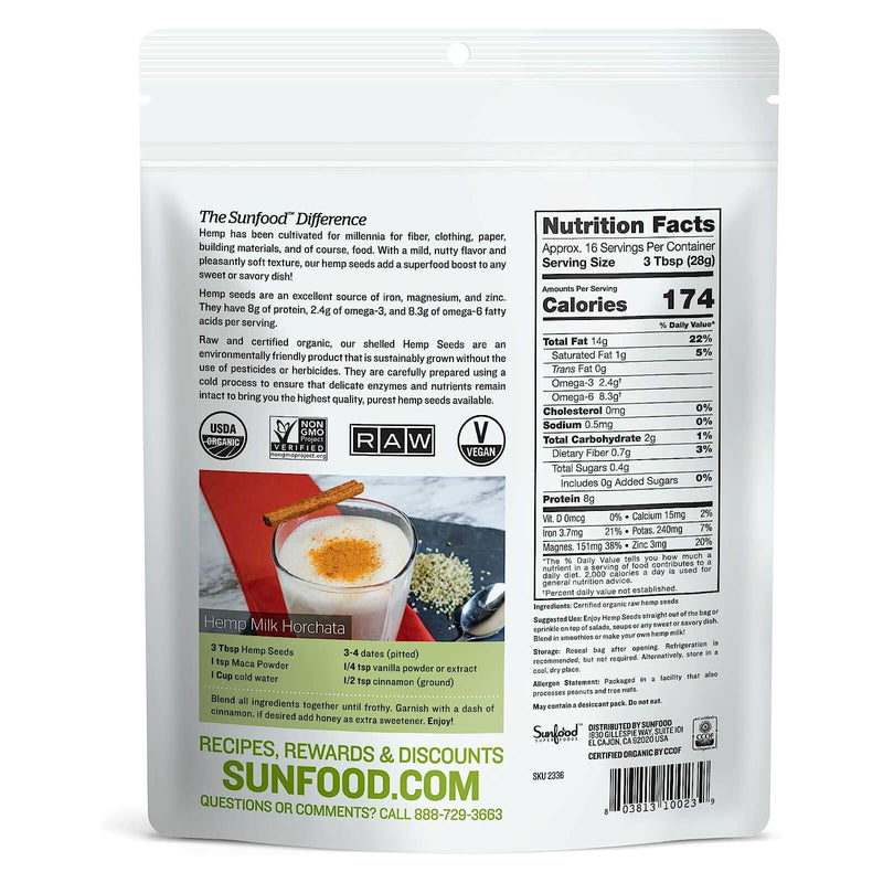 Sunfood Hemp Seeds 1 lb