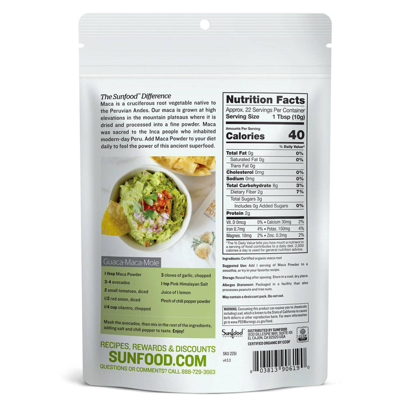 Sunfood Maca Powder 8 oz