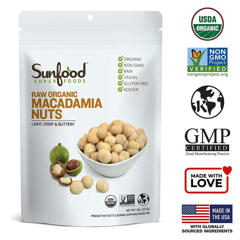 SunfoodNueces de Macadamia - 8 oz