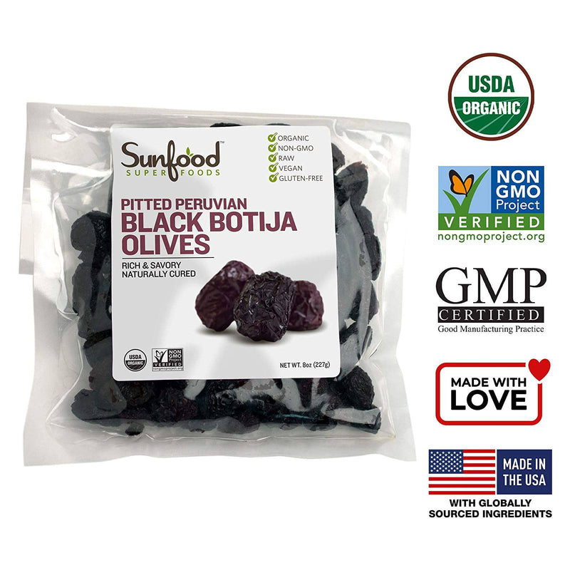 Sunfood Olives Botija Dried & Pitted 8 oz