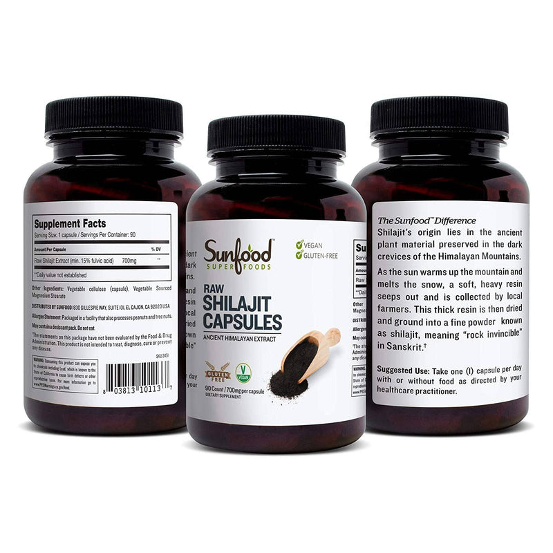 Sunfood Shilajit 90 Capsules | DailyVita