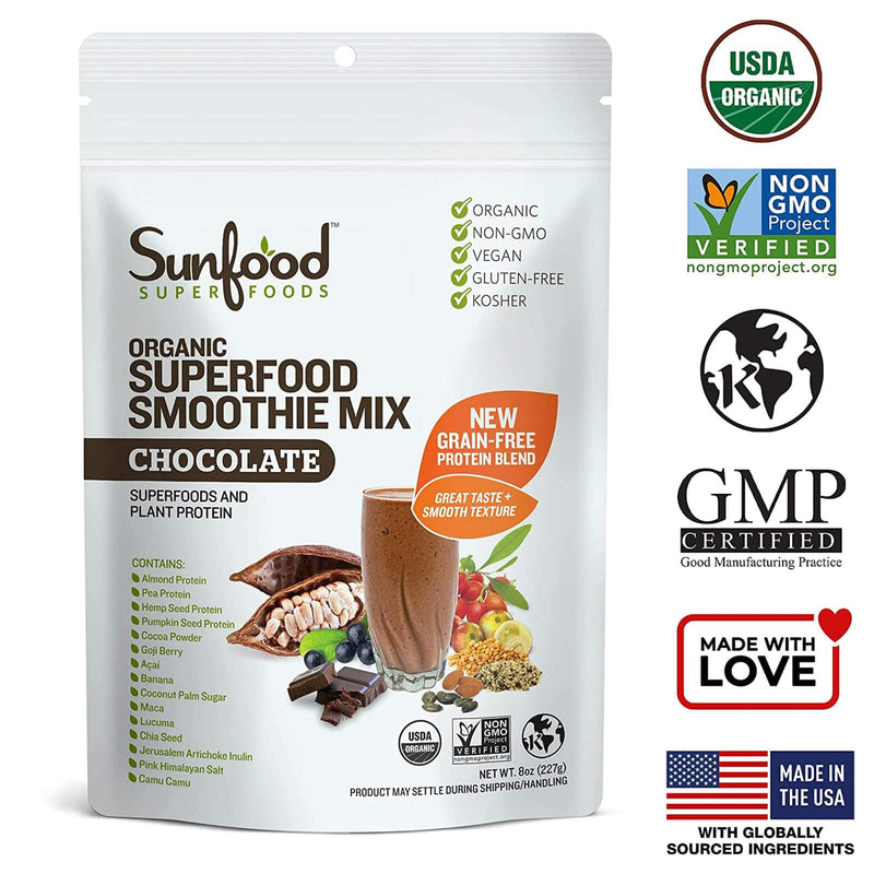 Sunfood Superfood Smoothie Mix Chocolate 8 oz