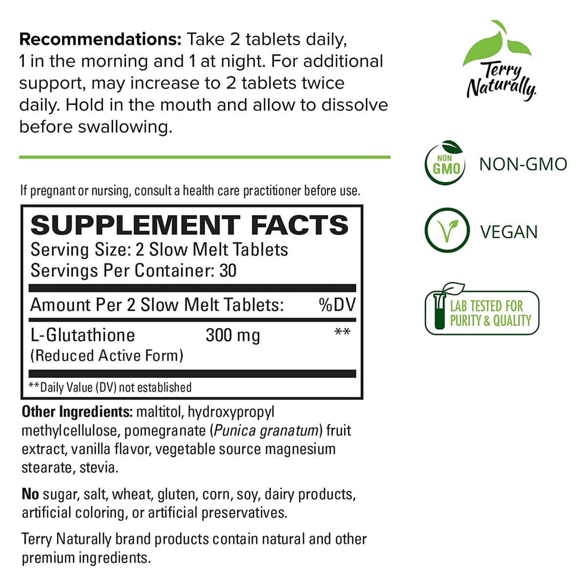 terry naturally clinical glutathione 60 slow melt tablets Terry Naturally Clinical Glutathione 60 Slow-Melt Tabs