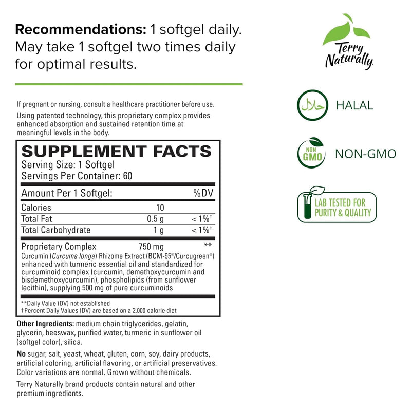 Terry Naturally CuraMed 750 mg, 60 소프트겔