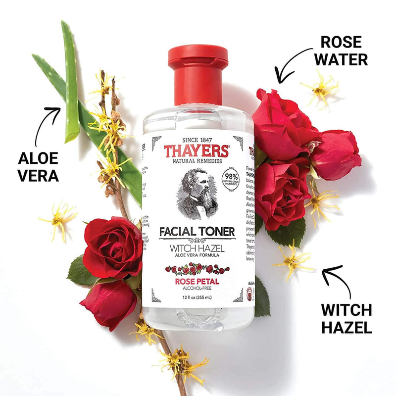 Thayers Natural Remedies Witch Hazel Aloe Vera Formula 12 fl oz Rose Petal