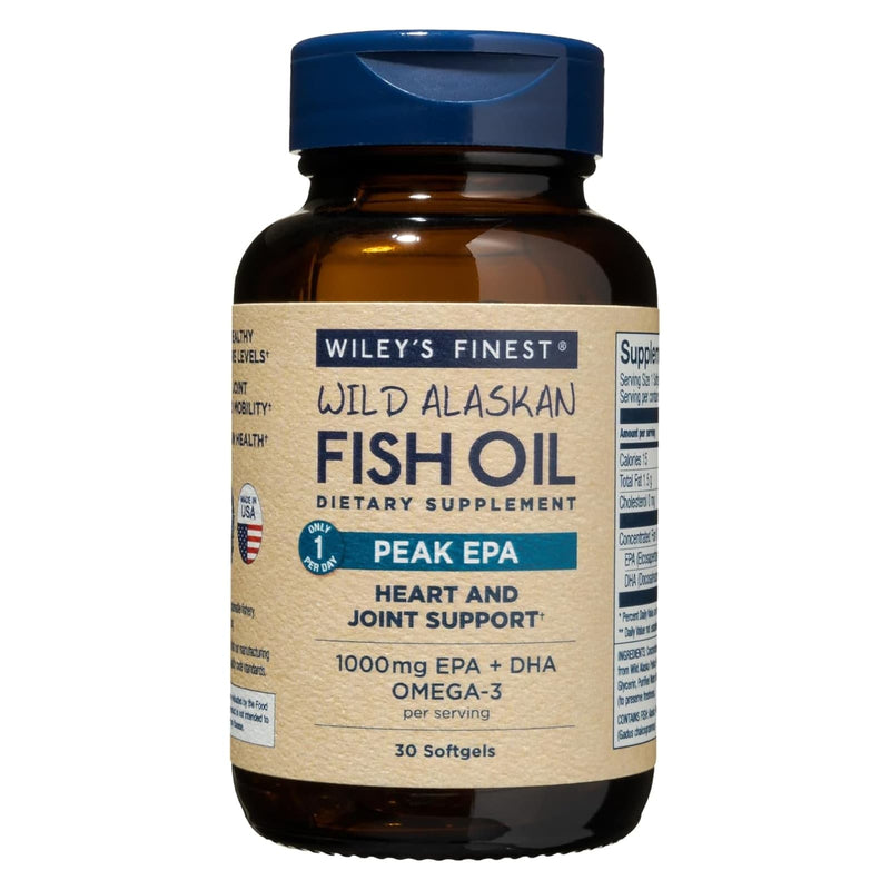 Wiley's Finest, Wild Alaskan Fish Oil, Peak EPA, 30 Softgels - DailyVita