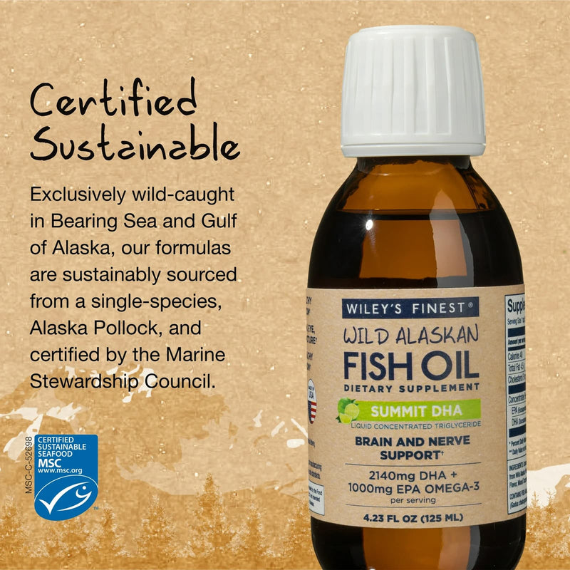 Wiley's Finest, Wild Alaskan Fish Oil, Summit DHA, 4.23 fl oz (125 ml) - DailyVita