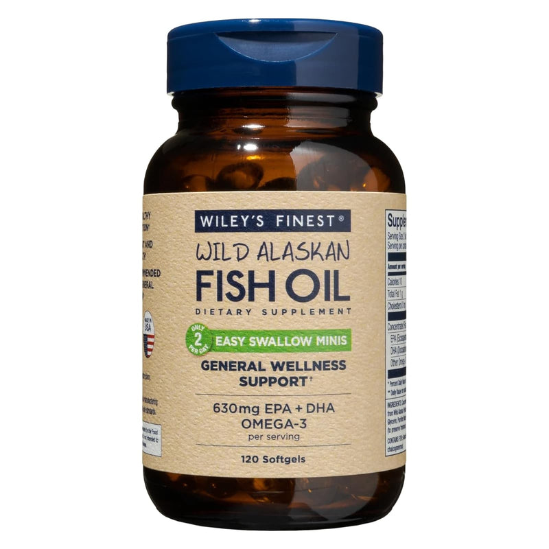 Wiley's Finest, Wild Alaskan Fish Oil, Easy Swallow Minis, 60 Softgels - DailyVita