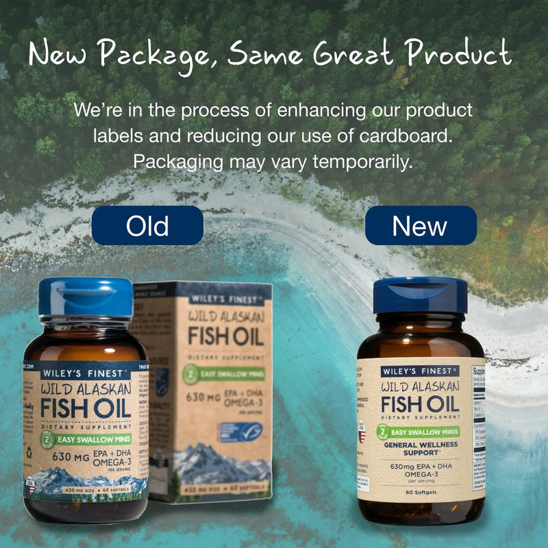 Wiley's Finest, Wild Alaskan Fish Oil, Easy Swallow Minis, 60 Softgels - DailyVita