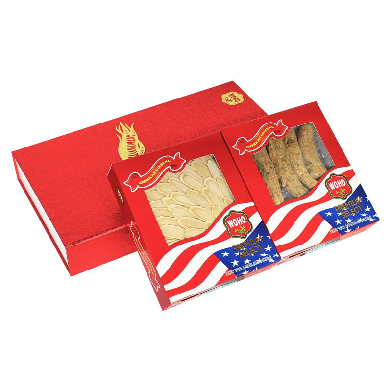 Premium Selected Gift Box Bundle: Ginseng Slice Jumbo 4 oz Box + Ginseng Half Short Jumbo 4 oz Box