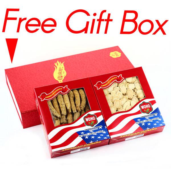 Premium Selected Gift Box Bundle: Ginseng Slice Large 4 oz Box + Ginseng Half Short Extra Large 4 oz Box