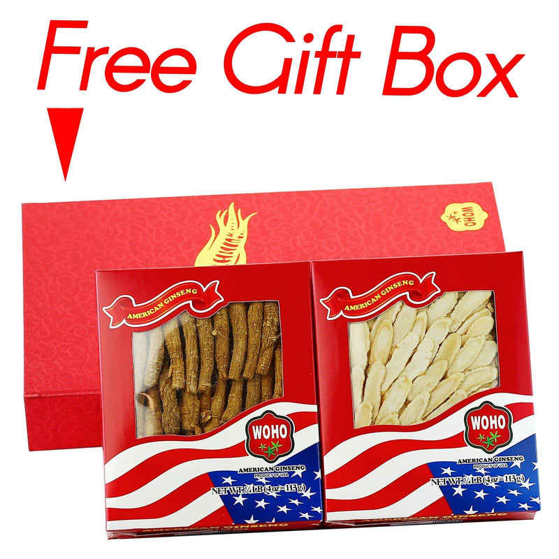 Premium Selected Gift Box Bundle: Ginseng Slice Medium 4 oz Box + Half Short Small 4oz Box