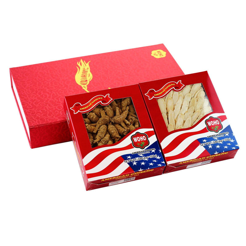 Premium Selected Gift Box Bundle: Ginseng Slice Medium 4 oz Box + Short Medium 4 oz Box