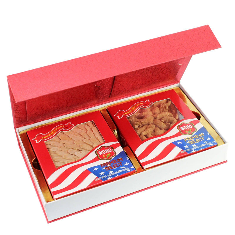 Premium Selected Gift Box Bundle: Ginseng Slice Medium 4 oz Box + Short Medium 4 oz Box